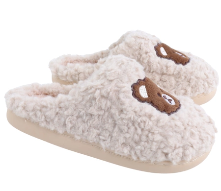 Puchate kapcie damskie zabudowane ciepłe pantofle 