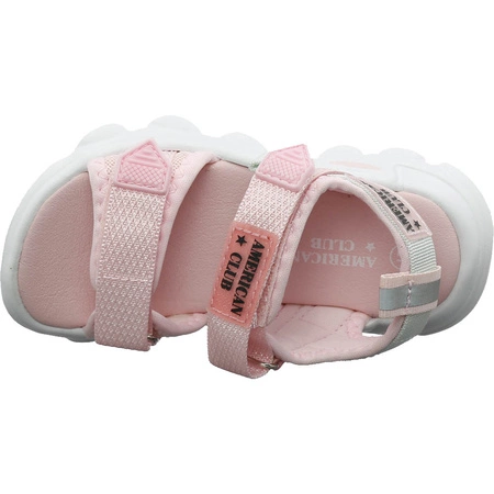 Modne sandały dziewczęce pudrowy róż American Club Rl32/21