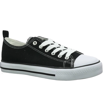 Czarne trampki męskie tenisówki szkole na białej podeszwie American Club