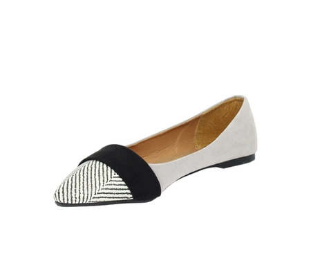 Płaskie czółenka damskie z migdałowym czubkiem Jezzi