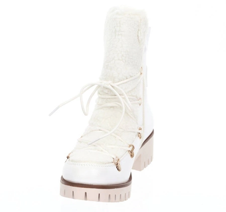 Modne trapery damskie workery z futerkiem Jezzi