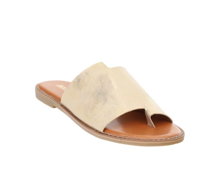 Złote klapki japonki damskie eleganckie Jezzi