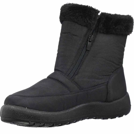 Czarne trzewiki damskie śniegowce na zamki Jezzi