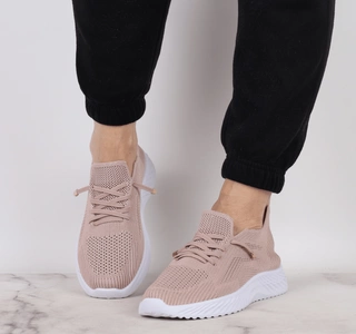 Lekkie siateczkowe adidasy damskie pudrowy róż NEWS