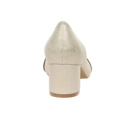 Złote czółenka komfortowe ze skórzaną wkładką Amelia od Jezzi