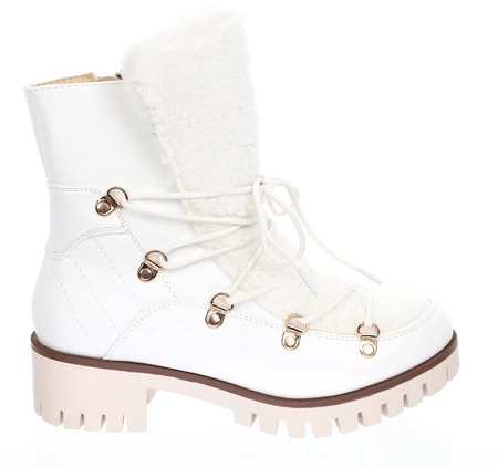 Modne trapery damskie workery z futerkiem Jezzi