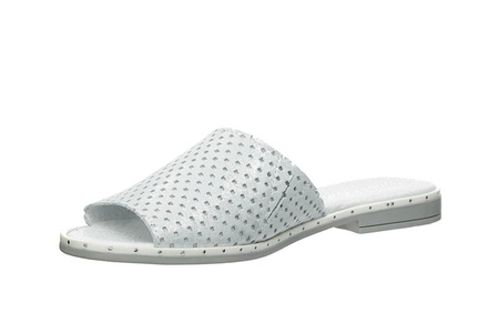 Klapki damskie skórzane białe Gino Fabiani