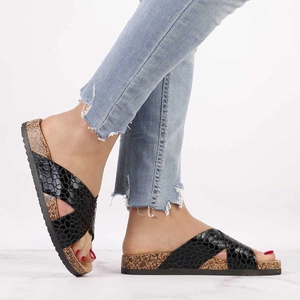 Klapki damskie na co dzień na korkowej podeszwie Jezzi