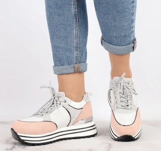 Sneakersy pudrowy róż creepersy Haidra