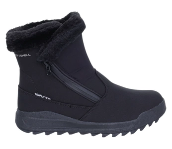 Czarne śniegowce damskie wodoodporne na zamek z futerkiem American Club