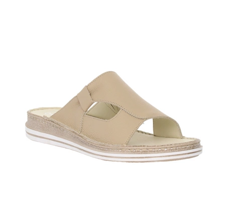 Skórzane klapki damskie wygodne i eleganckie Helios model 126