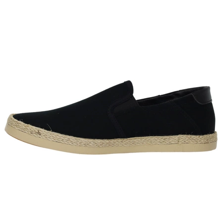 Czarne męskie tenisówki trampki wsuwane slip-on NEWS