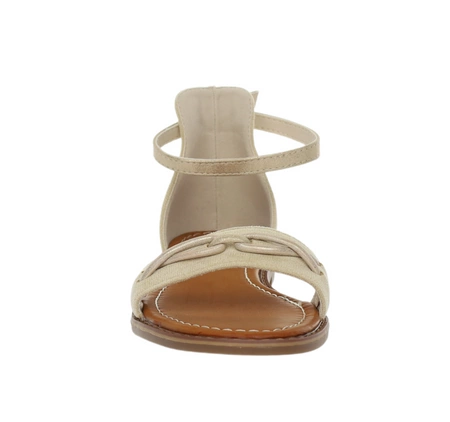 Beżowe płaskie sandały z zakrytą piętą od Jezzi