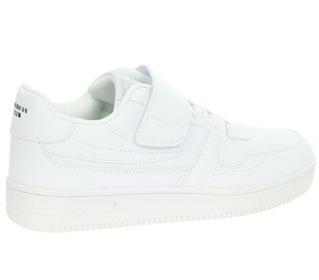 Białe adidasy na platformie na rzep American