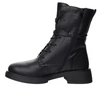 Czarne skórzane botki glany damskie eleganckie Jezzi