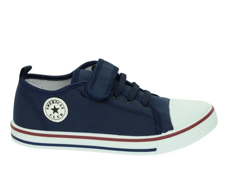 Trampki do przedszkola pantofle na rzepy i ze skórzaną wkładką American Club