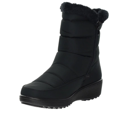 Ciepłe trzewiki zimowe damskie na zamek wodoodporne śniegowce UNISOFT