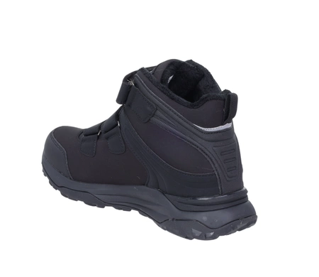 Czarne buty zimowe męskie nieprzemakalne trzewiki na rzepy American Club