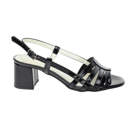 Czarne seksowne sandały damskie na cienkich paseczkach na obcasie AZALI