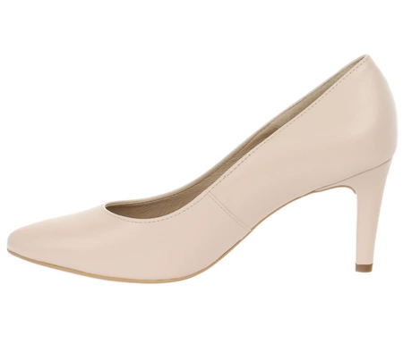 Beżowe wygodne szpilki ze skóry naturalnej RYŁKO