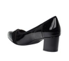 Wygodne czółenka czarne lakierowane na niskim szerokim obcasie Amelia od Jezzi