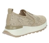 Beżowe eleganckie buty damskie sportowe koronkowe z cekinami VINCEZA
