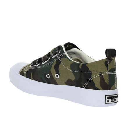 Trampki chłopięce na rzepy moro z gumowym czubkiem American Club