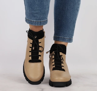 Damskie zimowe traperki buty trekkingowe z eko skóry Jezzi