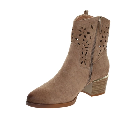 Jasnobrązowe botki kowbojki zamszowe Margaret od VINCEZA