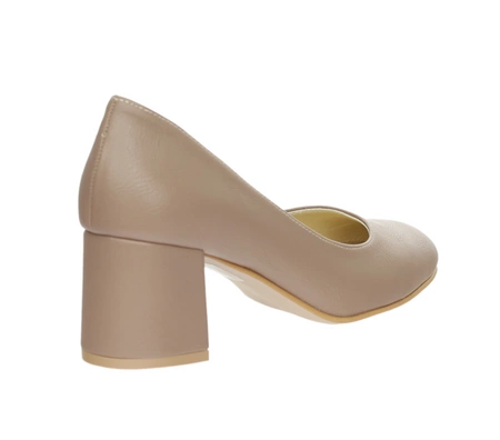 Cieliste czółenka damskie na średnim obcasie Polska Marka AZALI