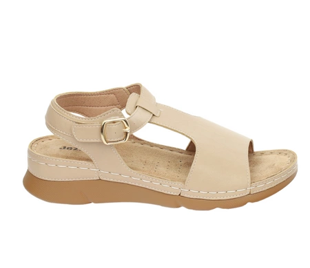 Eleganckie sandały damskie beżowe na lekkiej i komfortowej podeszwie Jezzi