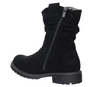 Ciepłe czarne zamszowe botki na płaskiej podeszwie Jezzi