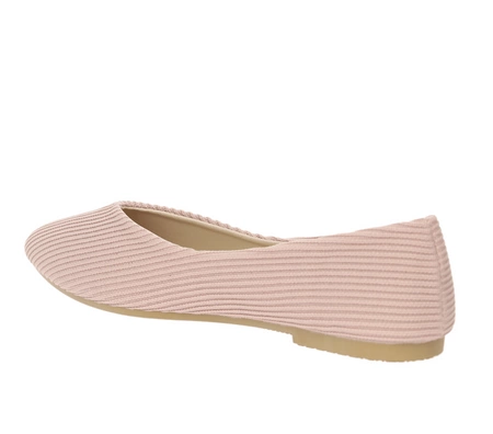 Balerinki damskie wycięte pudrowy róż czółenka płaskie Jezzi