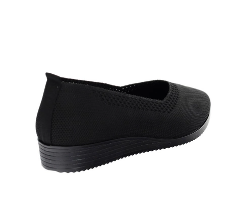 Komfortowe czółenka płaskie czarne oddychające UNISOFT