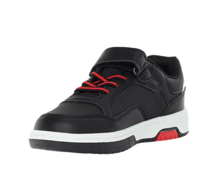 Czarne adidasy dziecięce z eko skóry zapinane na rzepy American Club