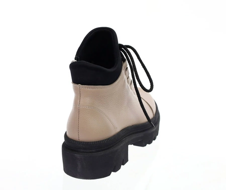 Skórzane botki płaskie buty szyte Polskie Gino Fabiani