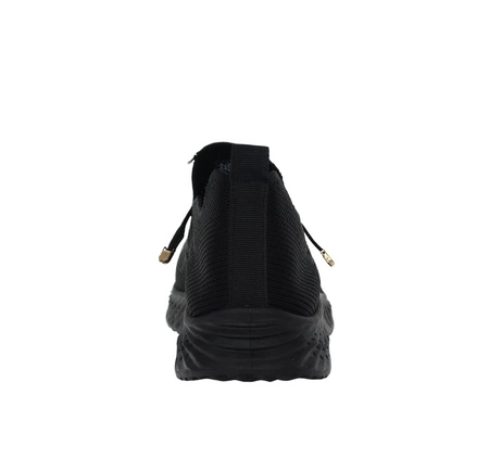 Lekkie czarne adidasy damskie slip-on z siatki NEWS