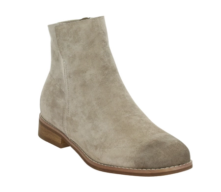 Beżowe nobukowe botki damskie płaskie jesienne nieocieplane MILANO