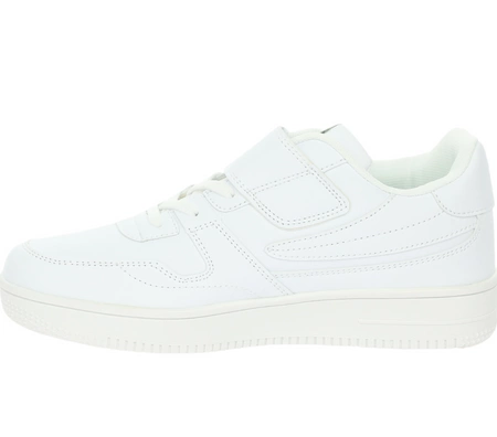 Białe adidasy na platformie na rzep American