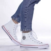 Białe trampki wysokie do kostki sznurowane American Club