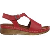 Czerwone płaskie sandały damskie skórzane Gino Fabiani - Produkt Polski
