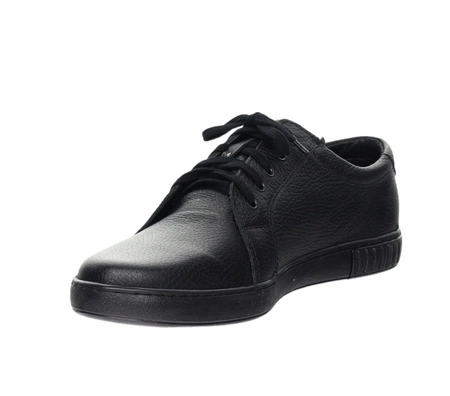 Czarne skórzane adidasy męskie półbuty sportowe POLBUT