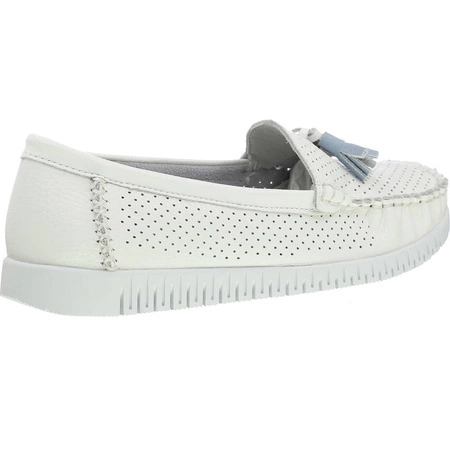 Białe mokasyny damskie skórzane oddychające Jezzi