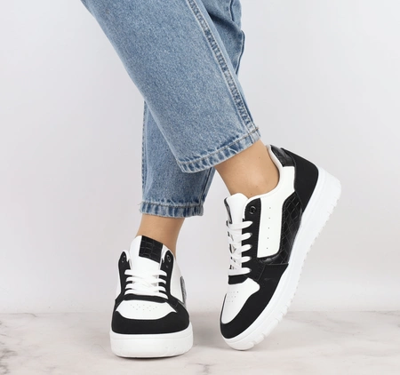 Biało-czarne snekaresy na grubej platformie adidasy Mc Braun