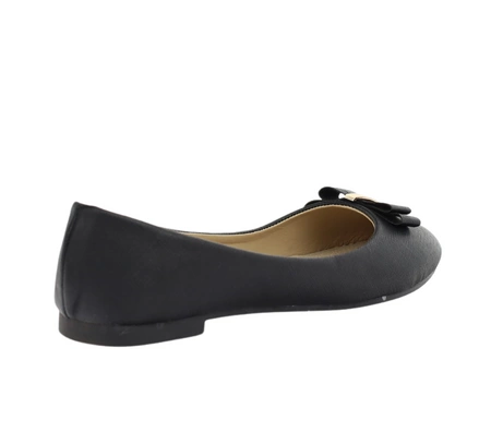 Czarne baleriny damskie z kokardką EVENTO