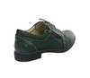 Zielone półbuty damskie skórzane garniturowe na zamek i sznurowadła Gino Fabiani 