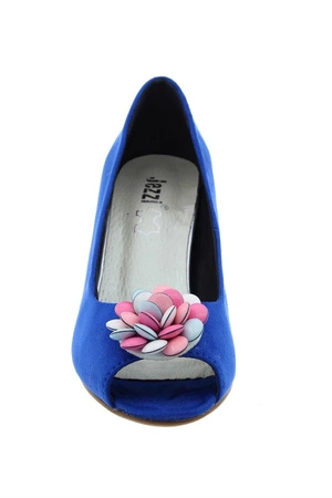 Czółenka na szpilce zamszowe szafirowe Jezzi