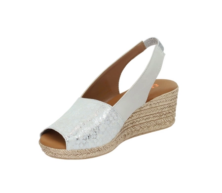 Skórzane hiszpańskie sandały na słomkowej koturnie zabudowane El Pimpi