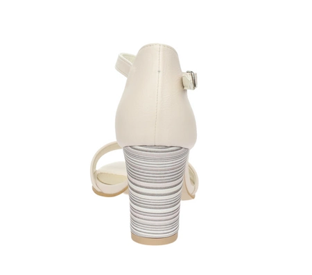 Eleganckie sandały na wysokim obcasie słupku z zakrytą piętą Azali - Produkt Polski