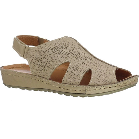 Komfortowe sandały skórzane z zabudowaną cholewką szyte Gino Fabiani - Produkt Polski